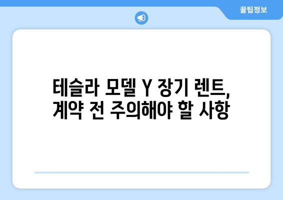 저렴한 테슬라 모델 Y 신차 장기 렌트| 추천 가이드 | 장점, 단점, 비용, 주의 사항, 렌트사 비교