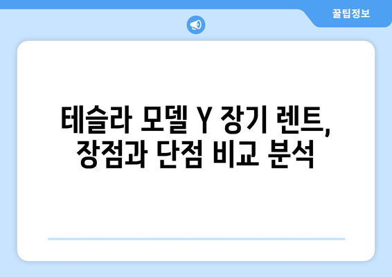 저렴한 테슬라 모델 Y 신차 장기 렌트| 추천 가이드 | 장점, 단점, 비용, 주의 사항, 렌트사 비교