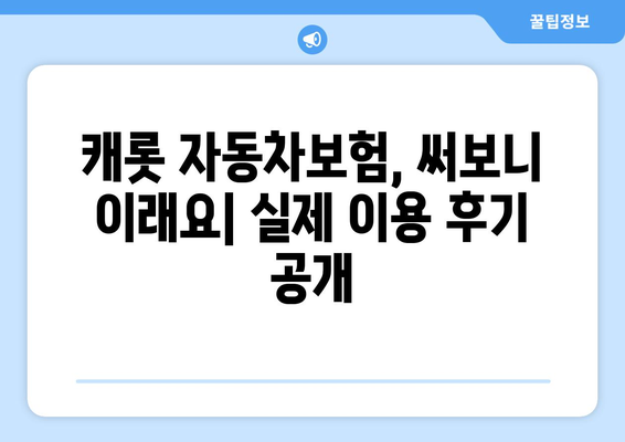 캐롯 자동차보험 견적 비교 후기| 실제 보험료 & 장단점 분석 | 자동차보험 추천, 보험료 비교, 캐롯 보험 후기