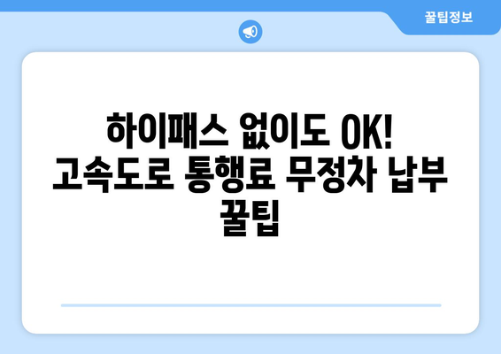 하이패스 없이 고속도로 통행료 무정차 납부 방법 |  고속도로, 통행료, 무정차, 납부, 팁