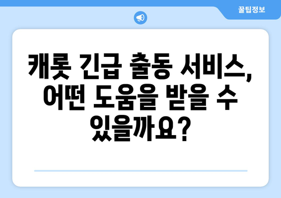 캐롯 자동차보험 긴급 출동 서비스 완벽 가이드 |  혜택, 이용 방법, 주의사항