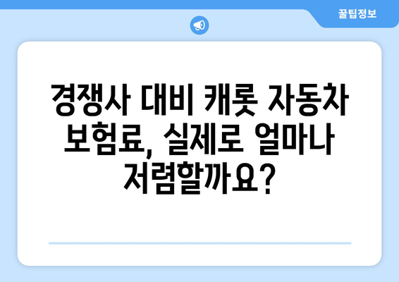 캐롯 자동차 보험료 비교| 경쟁사 대비 얼마나 저렴할까요? | 자동차 보험료 계산, 보험료 할인, 보험료 비교