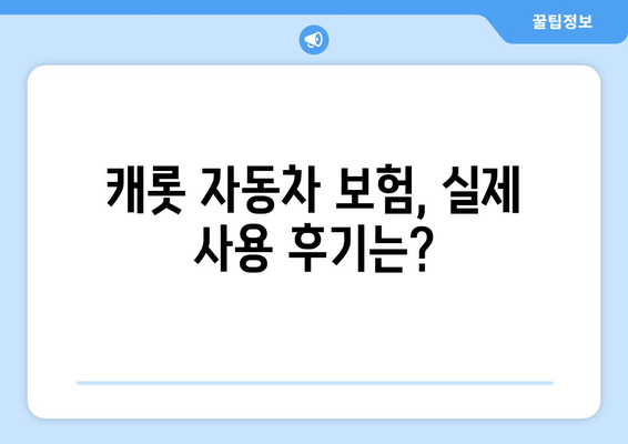 캐롯 자동차 보험 후기| 고객센터 문의 해결 팁 | 보험, 고객센터, 문의, 후기