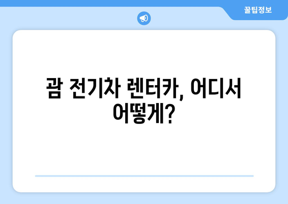 전기차로 괌을 달리는 짜릿함| 괌 전기차 여행 완벽 가이드 | 괌, 전기차 여행, 렌터카, 충전소, 여행 코스, 팁