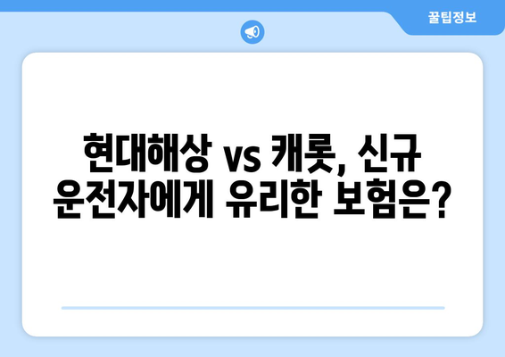 신규 운전자를 위한 자동차 보험 선택 가이드| 현대해상 vs 캐롯 비교 | 자동차보험, 보험료, 보험사 비교, 신규 운전자