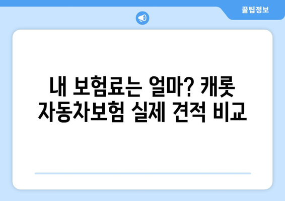 캐롯 자동차보험 견적 비교 후기| 실제 보험료 & 장단점 분석 | 자동차보험 추천, 보험료 비교, 캐롯 보험 후기