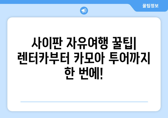 사이판 자유여행 꿀팁| 렌터카 보험, 비용, 경비, 카모아 투어까지 한번에! | 사이판 렌터카, 사이판 자유여행, 사이판 여행 경비, 카모아