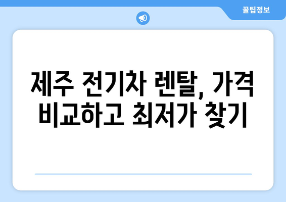 제주 전기차 렌트| 가격 비교 & 최저가 보장 | 전기차 종류, 렌탈 정보, 할인 팁