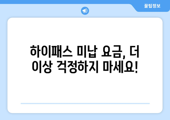 하이패스 미납 요금, 간편하게 조회하고 납부하세요! | 하이패스, 미납 요금, 조회, 납부, 방법, 안내