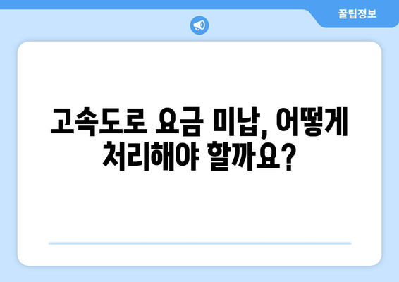 하이패스 없이 고속도로 요금 미납, 이렇게 해결하세요! | 미납 요금 처리, 과태료, 벌점, 납부 방법