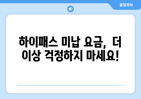 하이패스 미납 요금, 간편하게 조회하고 납부하세요! | 하이패스, 미납요금, 조회, 납부, 방법