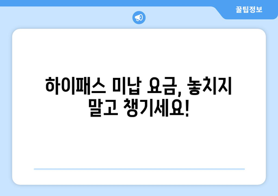 하이패스 미납 요금, 간편하게 조회하고 납부하세요! | 하이패스, 미납요금, 조회, 납부, 방법